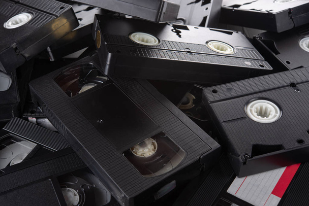 VHS videocassettes on the table - Foto, Imagem