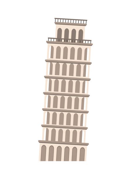 pisa kulesi İtalyan anıtı simgesi - Vektör, Görsel