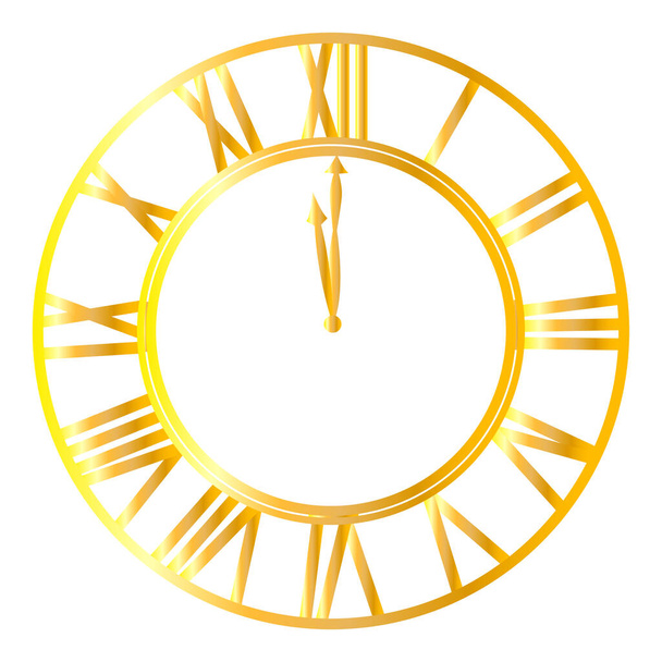 Golden clock icon - Vector, Imagen