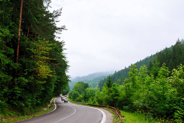 Winding mountain road. Beautiful landscape and view of a mountain road. - Photo, Image