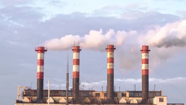 Steam from the pipes of factories pollutes the air - Footage, Video