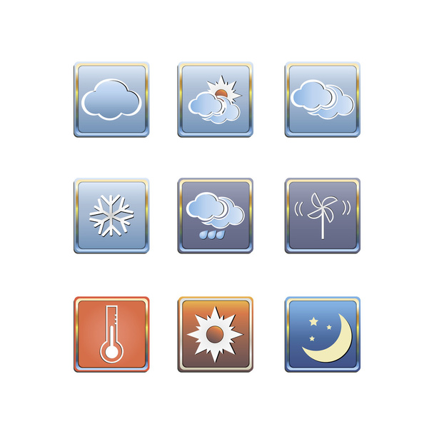 Weather buttons - Vector, Image