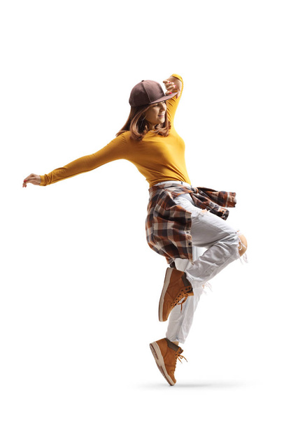 Young tredny female dancing - Foto, Imagen