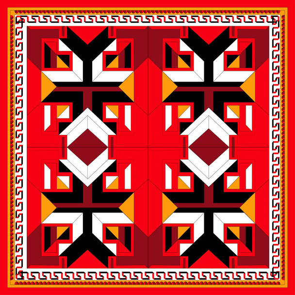 Bufanda de seda con un patrón geométrico. Vector cuadrado
 - Vector, imagen