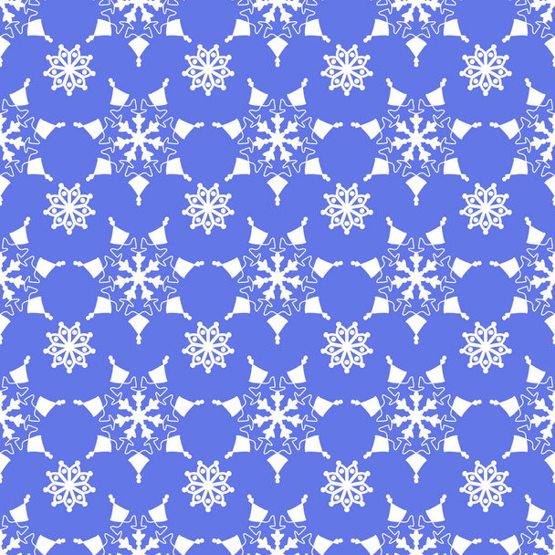 nahtlose weiße Schneeflocken auf königsblauem Hintergrund für Weihnachten - Foto, Bild