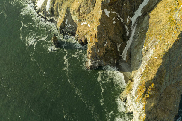The top view on the northwest rocky coast of the Bering Sea - Fotografie, Obrázek