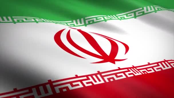 Σημαία του Ιράν. Κυματιστή σημαία με εξαιρετικά λεπτομερή υφασμάτινη υφή αδιάλειπτη βρόχο βίντεο. Απρόσκοπτη θηλιά με εξαιρετικά λεπτομερή υφασμάτινη υφή. Βρόχος έτοιμος σε ανάλυση 4k - Πλάνα, βίντεο