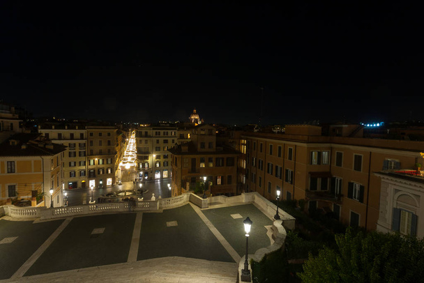 Spanish Steps night view, Rome, Italy - Valokuva, kuva