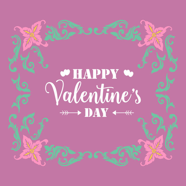 Seamless wreath frame, for romantic happy valentine greeting card design. Vector - Vettoriali, immagini