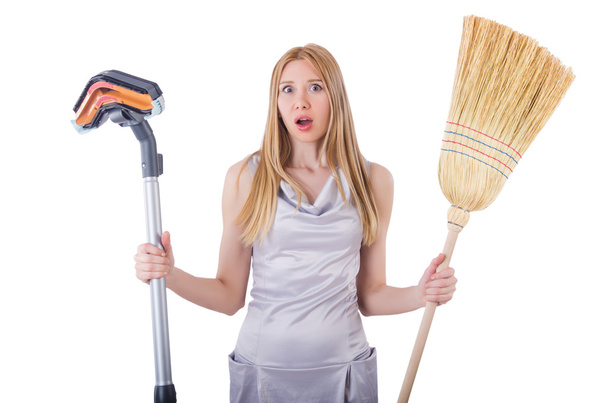 Woman doing housekeeping stuff at home - 写真・画像