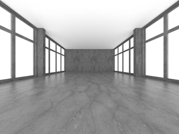 Donkere betonnen lege kamer. Moderne architectuurontwerp - Foto, afbeelding