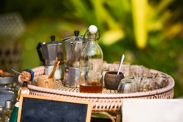Starožitná káva set v Thajsku se směsí medu - Fotografie, Obrázek