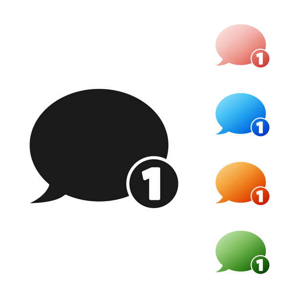 Black Speech bubble chat icon isolated on white background. Message icon. Communication or comment chat symbol. Set icons colorful. Vector Illustration - Vector, Image