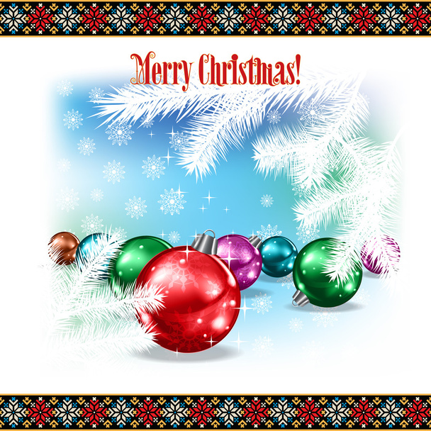 Saludo de celebración abstracta con decoraciones navideñas
 - Vector, Imagen