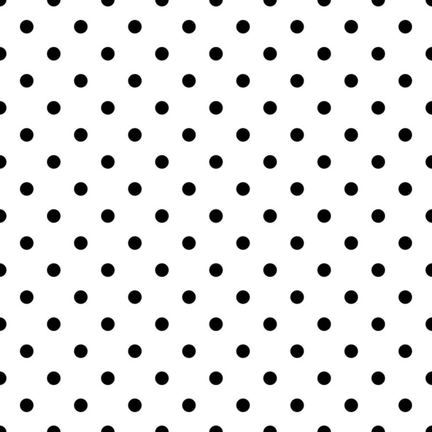 preto bolinhas pontos no fundo branco retro sem emenda vetor padrão - Vetor, Imagem