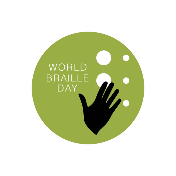 Logó Tervezés vagy poszter a Braille Világnap éves ünnepségéhez (január 4.) - Vektor, kép