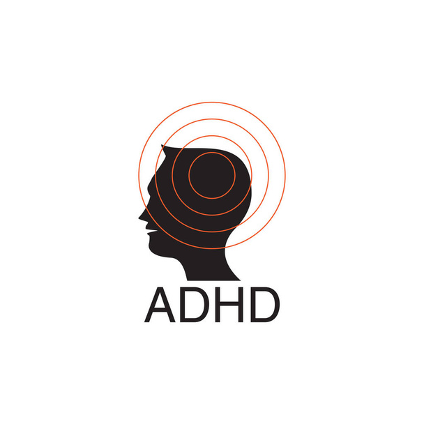ADHD-tarkkaavaisuushäiriö. Lääketieteellinen kuvake Tuoteseloste ja logo Graafinen malli
. - Vektori, kuva