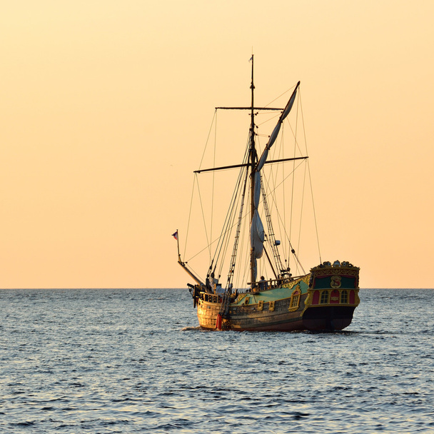 old historical sail ship at the suhnet - Photo, Image