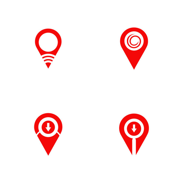 Modelo de vetor de design de logotipo de ícone de pino de localização
 - Vetor, Imagem