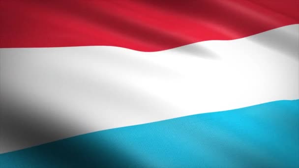 Flag of Luxembourg. Waving flag with highly detailed fabric texture seamless loopable video. Seamless loop with highly detailed fabric texture. Loop ready in 4K resolution - Footage, Video