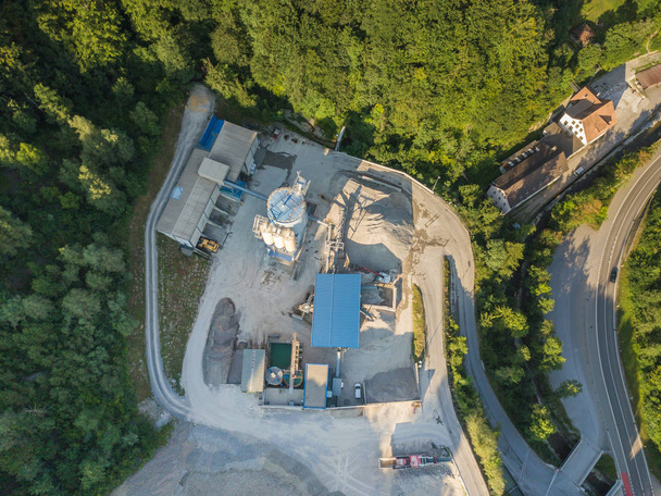 Aerial view of gravel pit in Switzerland, Europe - Foto, afbeelding