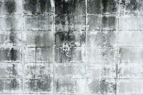 Aged, super-grunge concrete wall in dark, cold color tones - Photo, Image