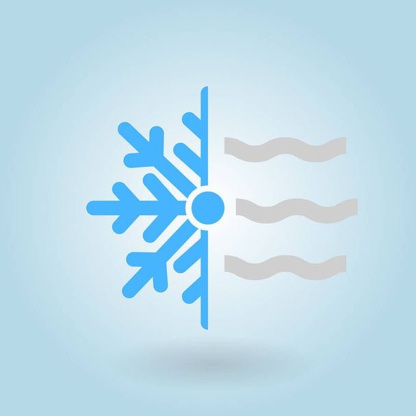 Air conditioner icon on blue background. flat design. - Vector, Image