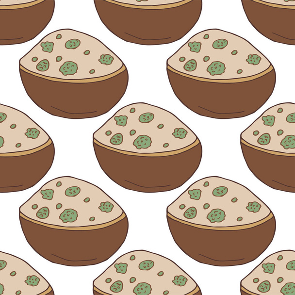 Seamless pattern with pastries.Hand drawn vector illustration. - Vektor, kép
