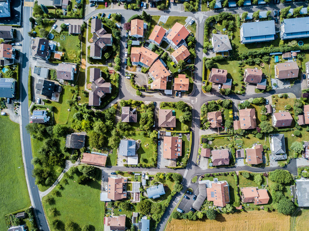 Aerial view of village in Switzerland - Photo, Image