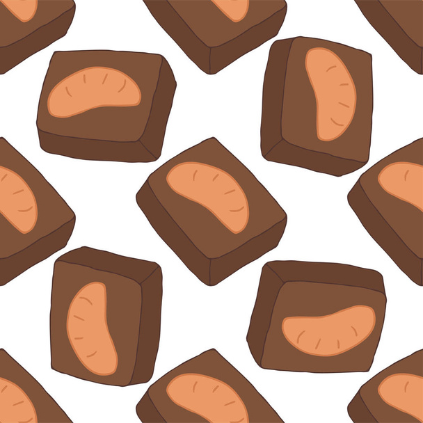 Seamless pattern with pastries.Hand drawn vector illustration. - Vektori, kuva