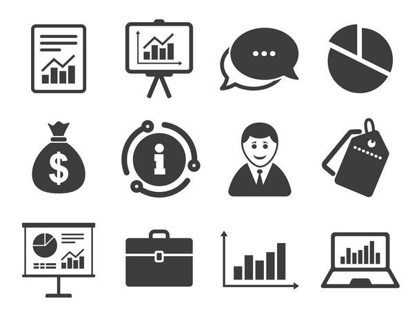 Statistics, accounting icons. Charts signs. Vector - Vector, imagen