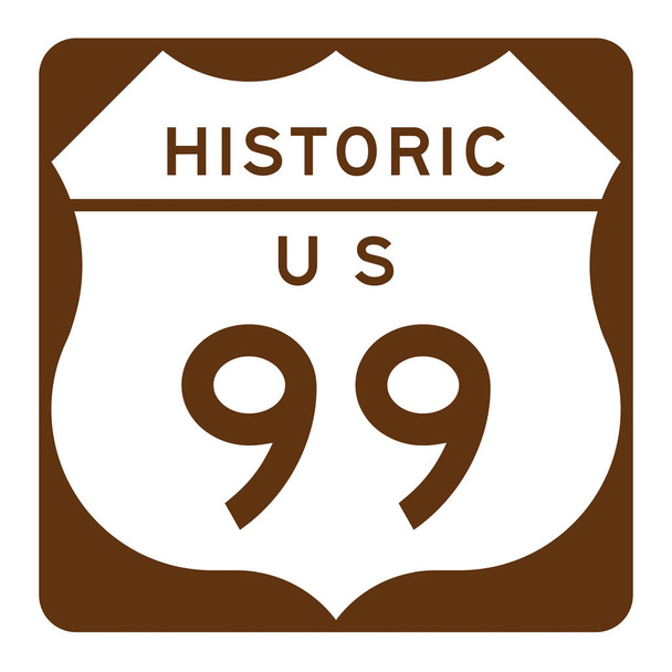 Történelmi Us útvonal 99 jel illusztráció - Fotó, kép