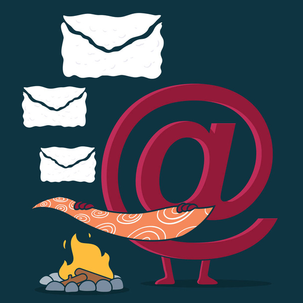A la señal de envío de correo electrónico signos de humo vector ilustración. Comunicación, conectado, negocio, personas, compartir concepto de diseño
 - Vector, Imagen