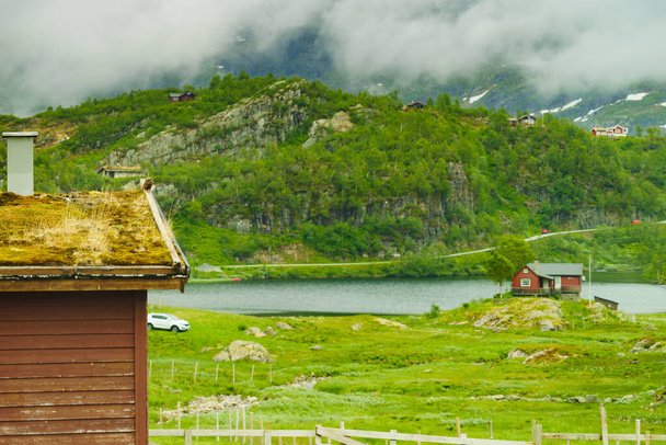 Norwegian country house in mountains. - Photo, image