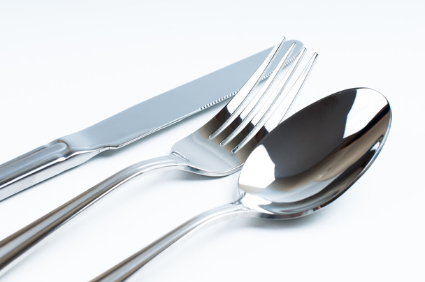 Shiny new cutlery, silverware - Foto, afbeelding
