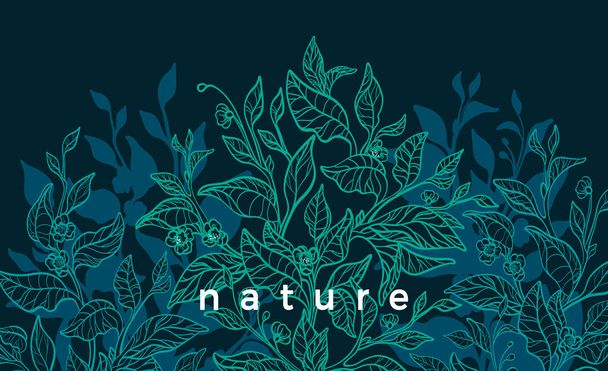 自然の背景ベクトル茶の木アートイラスト - ベクター画像