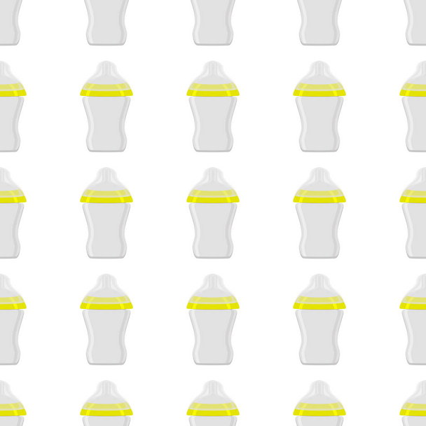ゴム製のペースメーカー付きクリアボトルのキットベビーミルク - ベクター画像
