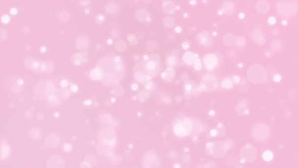 Beautiful pink animated bokeh background with glowing particle lights. - Footage, Video