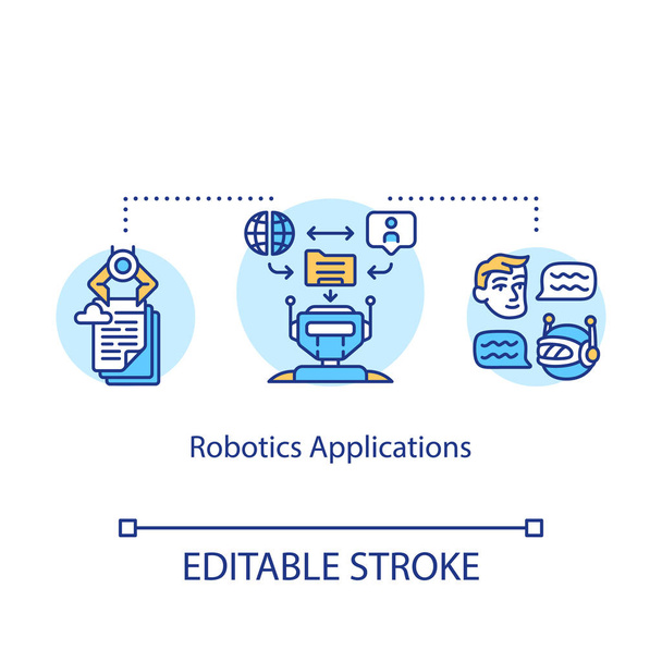 Icono de concepto de aplicaciones robóticas. 5G tecnologías idea delgada lin
 - Vector, imagen
