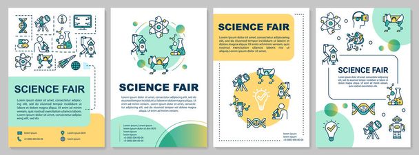Science fair brochure template. University research. Flyer, book - Vector, Image