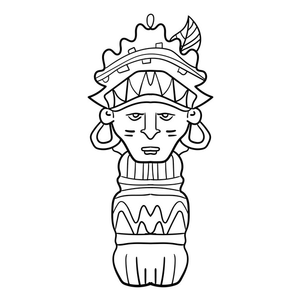 Totem Rituals and Occultism made of stone or wood. Landmark Vector, native idol. Vector illustration - Vector, Image