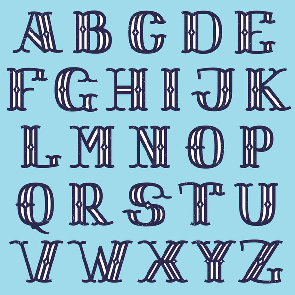 Losa serif alfabeto retro con textura grunge
. - Vector, imagen