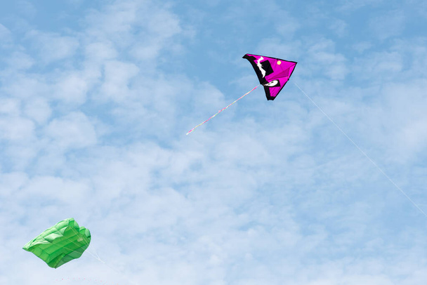Kites with blue sky and white clouds - Photo, Image