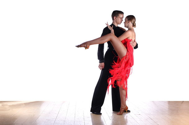 Latino dancers in ballroom isolated on white - Fotografie, Obrázek