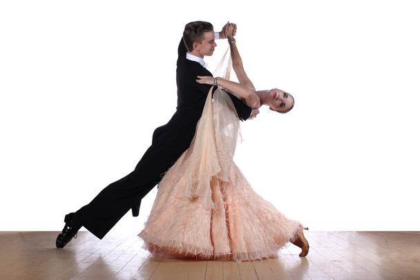 dancers in ballroom against white background - Foto, Imagen