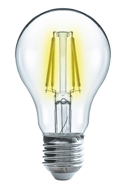 Ledlamp met spiraalvormige elementen op een witte achtergrond - Foto, afbeelding