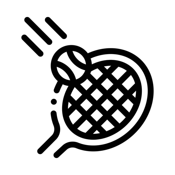 Racket Hits Ball Icon Vector Outline Illustration - Vector, Image