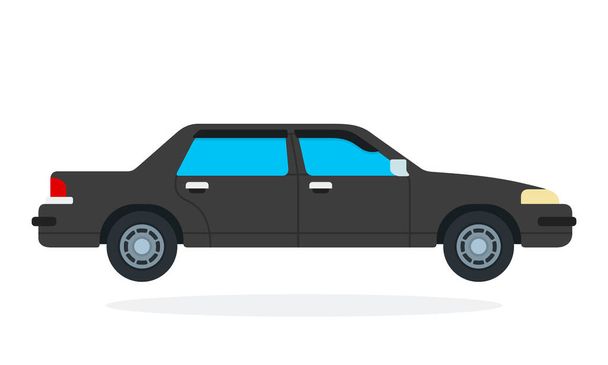 Luxury black car vector flat isolated - Вектор, зображення