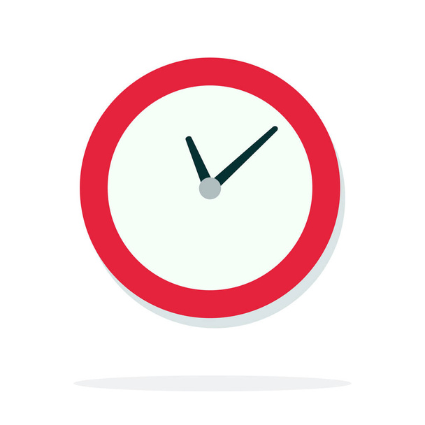 Round wall clock with red piping vector flat isolated - ベクター画像