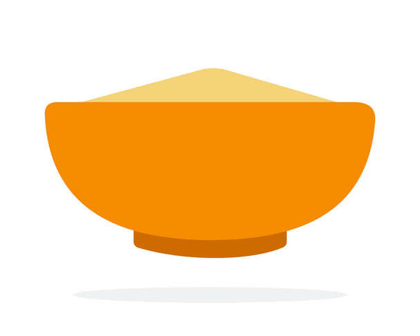 Grain cous cous in an orange dish flat isolated - Vetor, Imagem